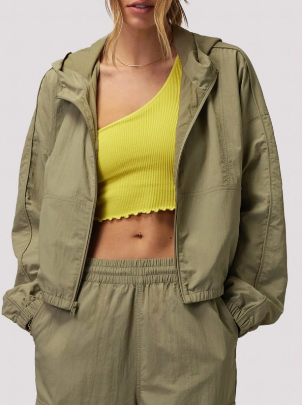 Spiritual Gangster Journey Active Jacket Small Dark Matcha Cropped Bomber Active